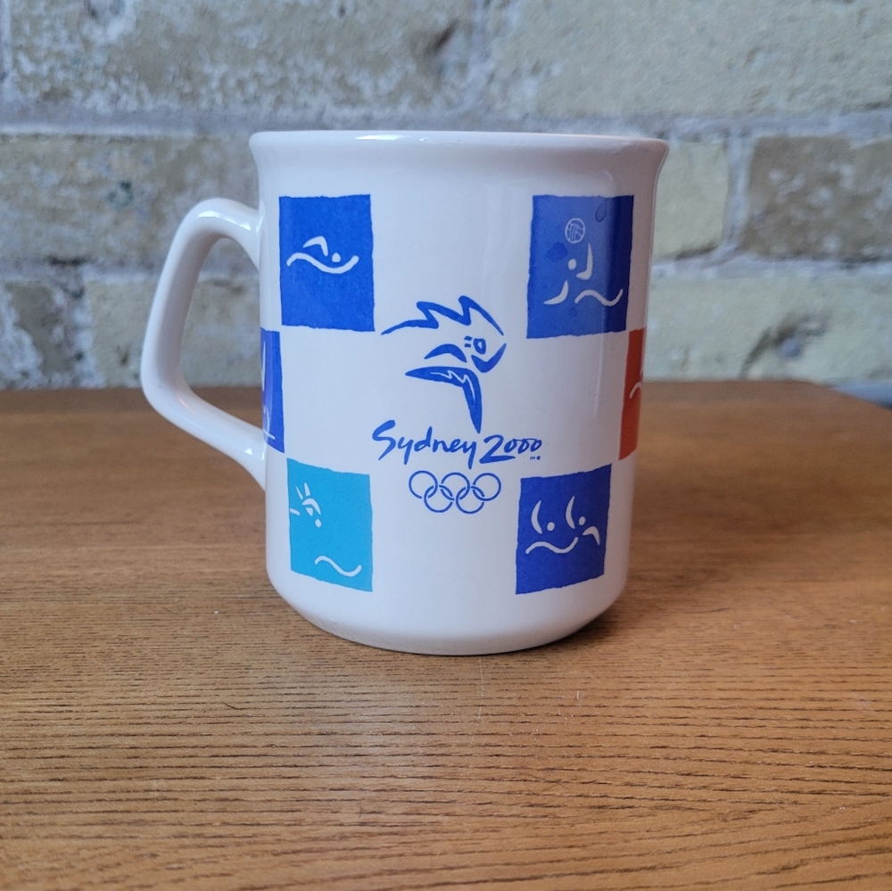 Vintage 2000 Sydney Olympics Stoneware Blue Orange Mug 12oz Collectors Item